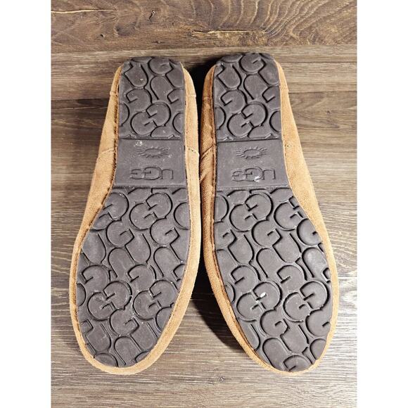 Ugg Mens Slippers Size 10 Alder Moccasin Slip On Sheepskin Chestnut 1003419 - Picture 5 of 6